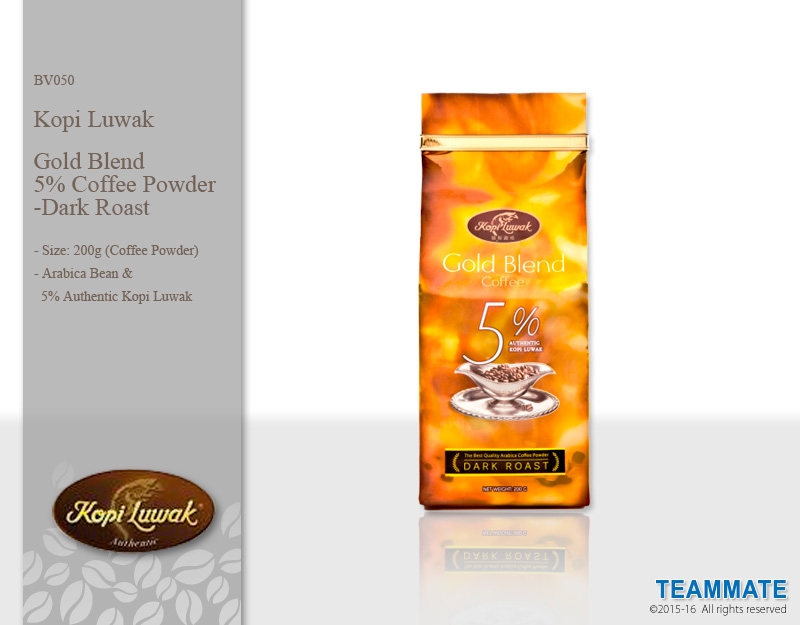 BV050 Kopi Luwak- 極品高度烘培咖啡粉(含5%麝香貓咖啡)