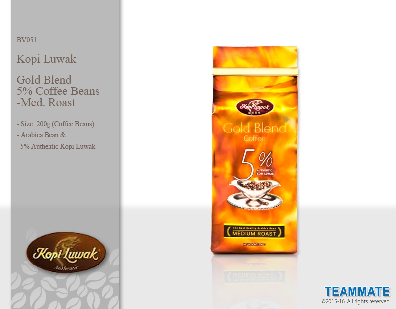 BV051 Kopi Luwak- 極品中度烘培咖啡豆(含5%麝香貓咖啡)