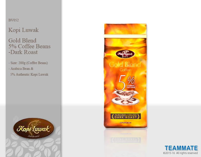 BV052 Kopi Luwak- 極品高度烘培咖啡豆(含5%麝香貓咖啡)