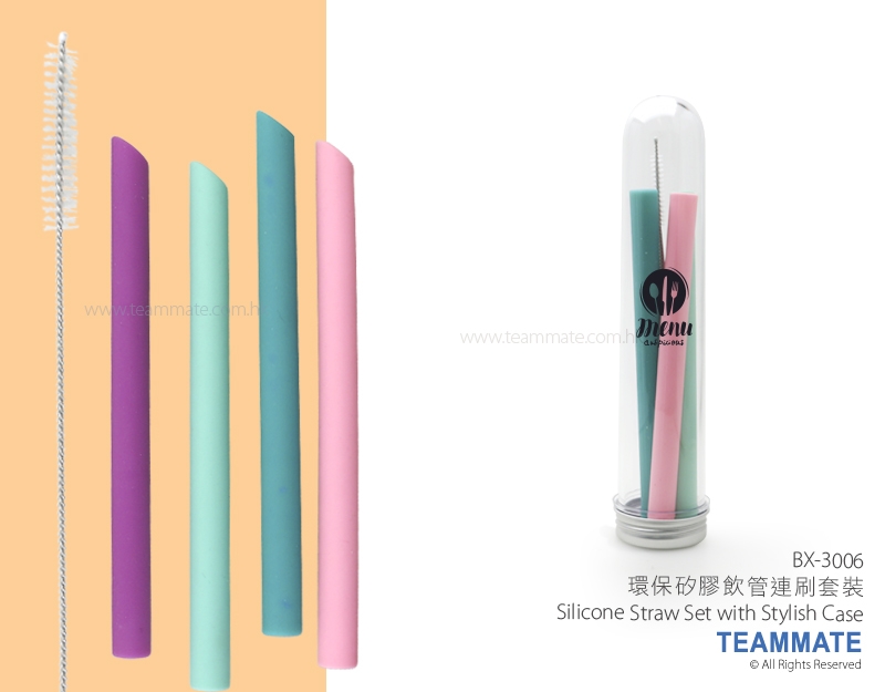環保矽膠飲管連刷套裝 Silicone Straw Set with Stylish Case