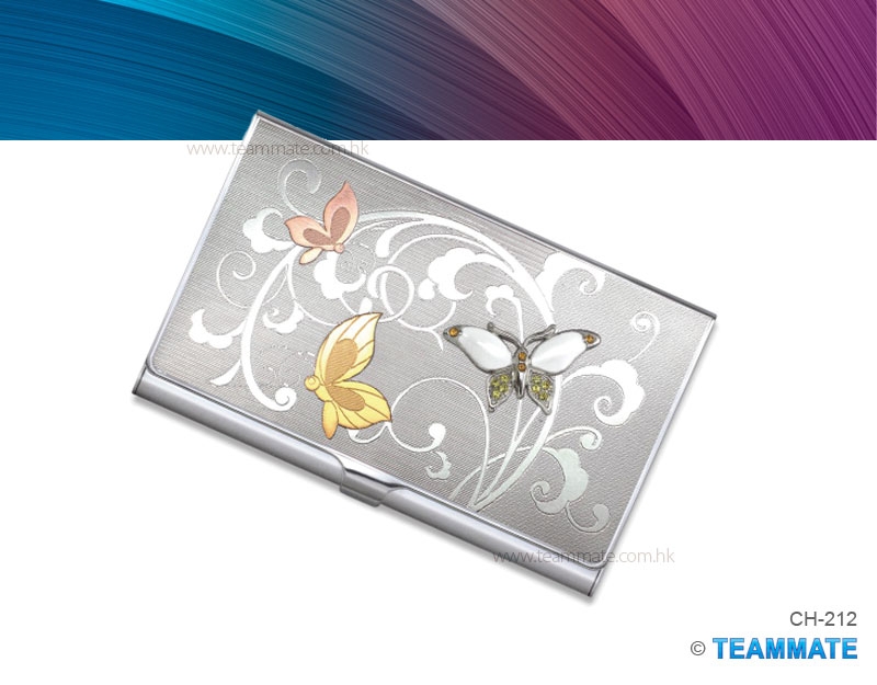 水晶名片盒 (蝴蝶圖案) Name Card Holder with Swarovski Crystal(Butterfly)