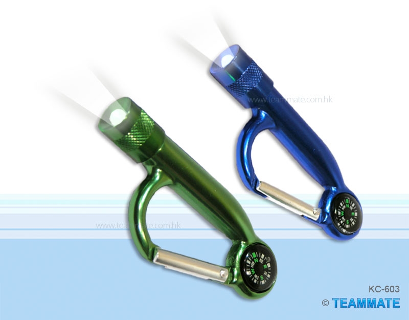 著燈金屬扣  Carabiner With Compass and Light