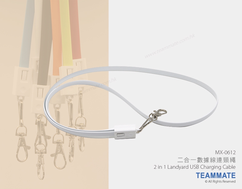 二合一數據線連頸繩 2 in 1 Landyard USB Charging Cable