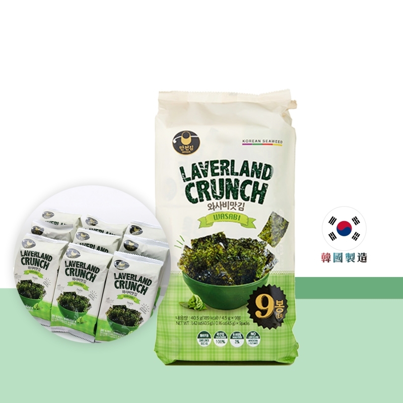 萬田 芥辣味 紫菜(9個裝) Wasabi Flavor Korean Seaweed