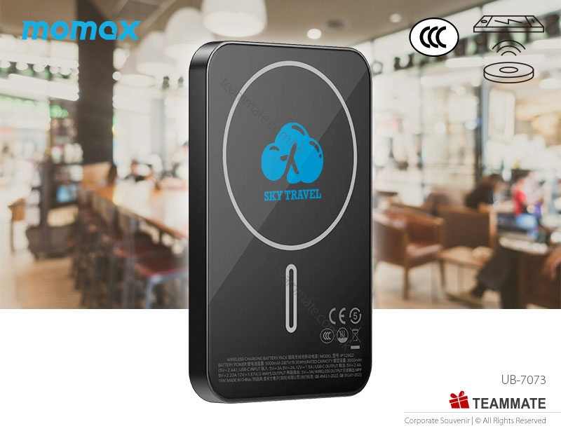 Momax 1-Power Q.Pass 5000mAh Qi2 磁吸流動電源  1-Power Q.Pass Qi2 Magnetic Wireless Power Bank 5000mAh 