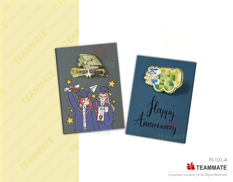 PI-101-4 襟章連仿皮背咭 Badge with PU Back Card