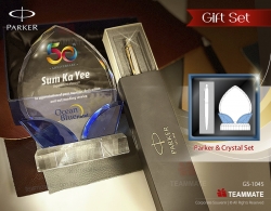 VIP套裝禮品 | 水晶獎座配派克筆Parker Pen  Gift Set (Parker Pen + Crystal Trophy) 