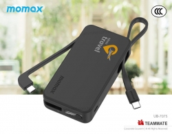 Momax 1-Power Vital+ 10000mAh 流動電源，內建雙 USB-C 線  1-Power Vital+ Power Bank 10000mAh With 2 Built-In USB-C Cables 