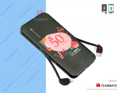 Verbatim流動充電池(連嵌入式充電線)  Verbatim Mfi 10000mAh PD 18W Battery Space Grey 