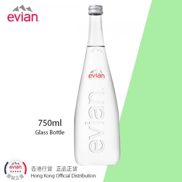 法國依雲天然礦泉水-玻璃樽裝 ($328/箱)  Evian Natural Mineral Water 750mlx12-Glass 