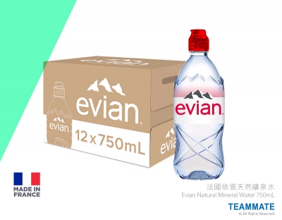 法國依雲天然礦泉水  ($259/箱)  Evian Natural Mineral Water 750mLx12 