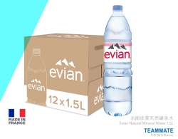 法國依雲天然礦泉水 ($278/箱)  Evian Natural Mineral Water 1.5Lx12 